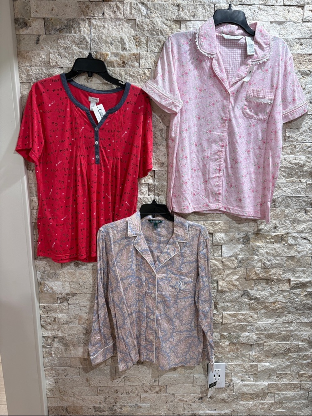 Clearance Three pyjama sets (tops only) size M all brand new